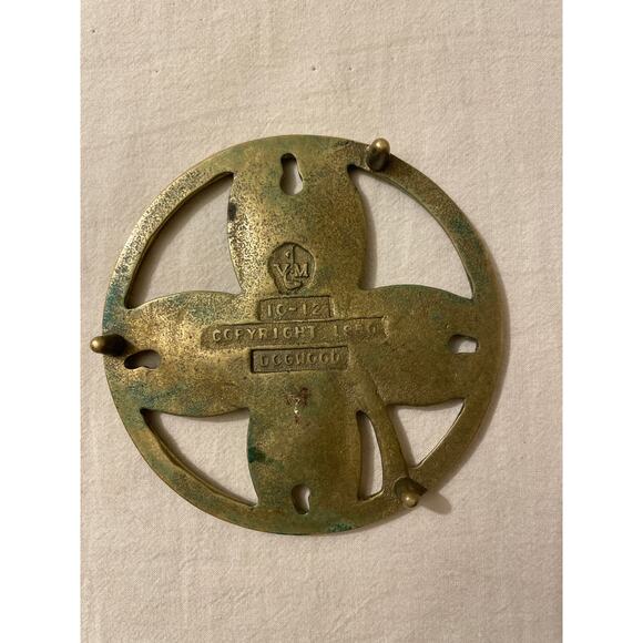 Virginia Metal crafters‎ 10-12 Solid Brass Dogwood Trivet 1950 Vintage - Picture 4 of 6